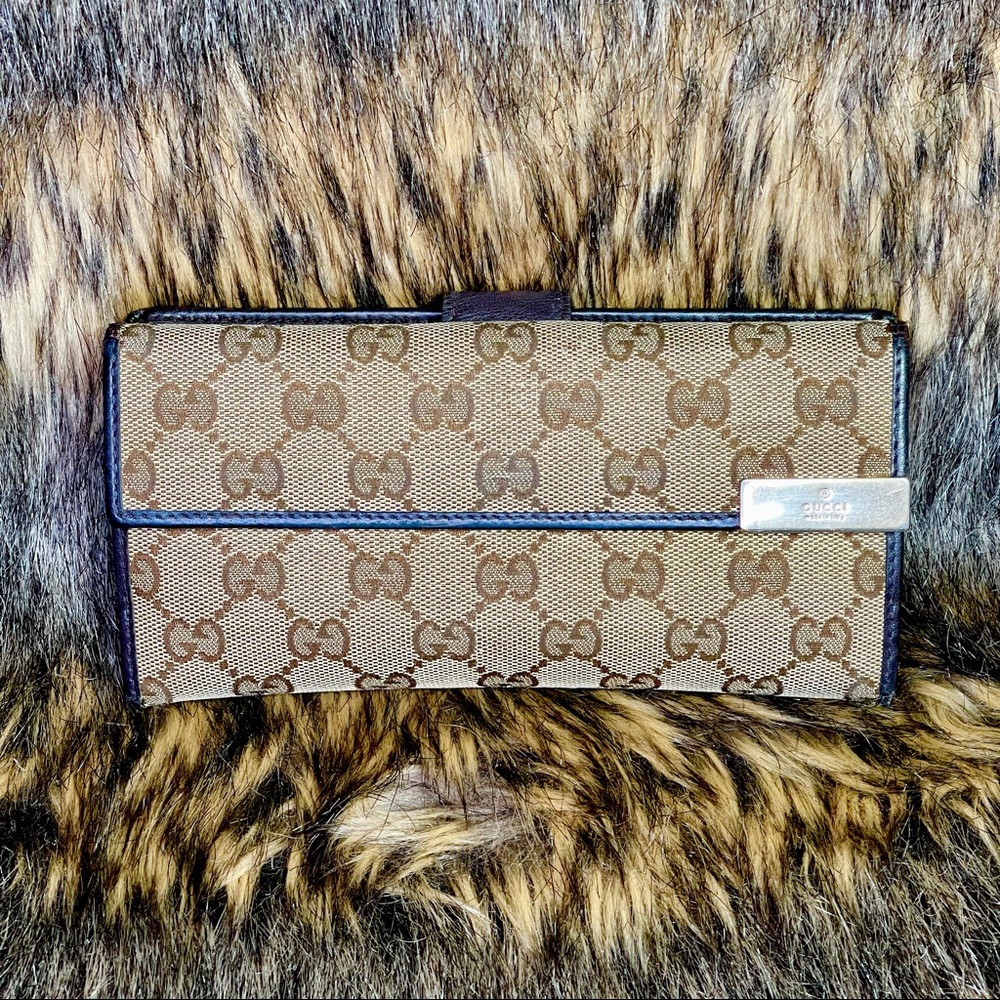 Vintage Gucci GG monogram long wallet